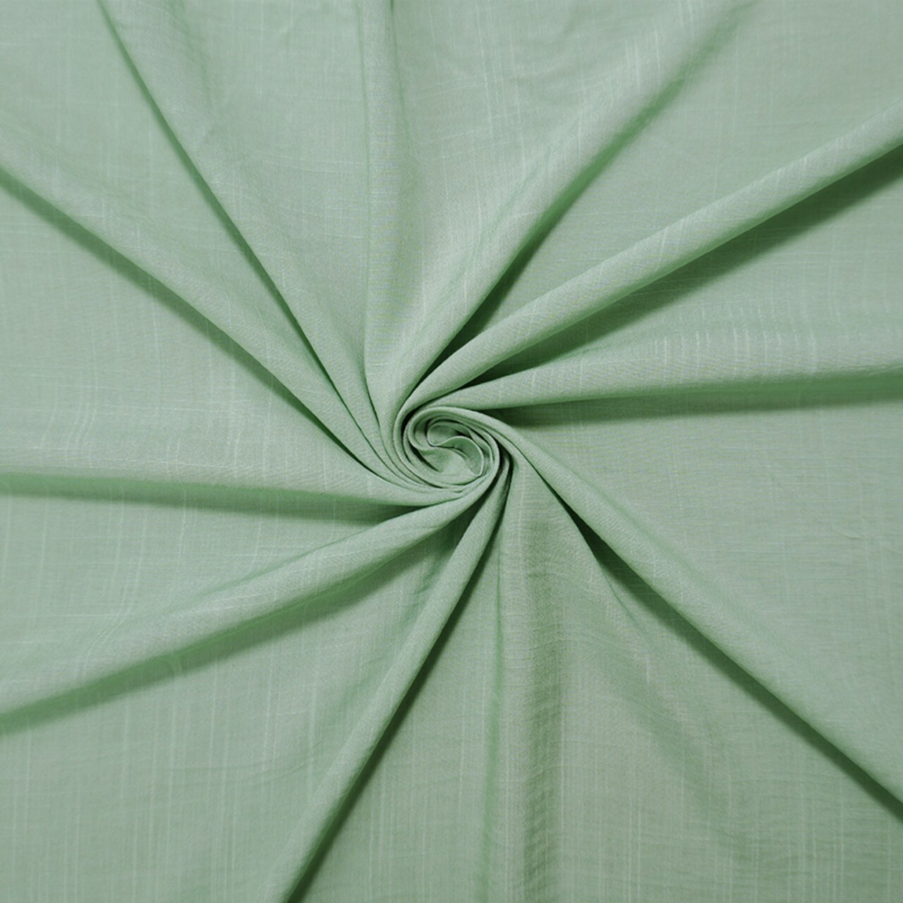 Pastel Green Rayon Solid Cross Hatch Linen-Look Challis Woven Fabric By the Yard